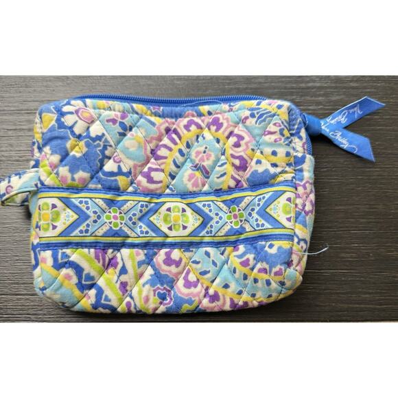 Vera Bradley Cosmetic Bag In Blue Capri 6x5 - Picture 1 of 5